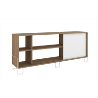Manhattan Comfort 10AMC47 Nacka TV Stand 2.0 with  4 shelves in Oak and White